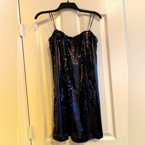 Allen Schwartz - little black strapless sequin dress - Size 6